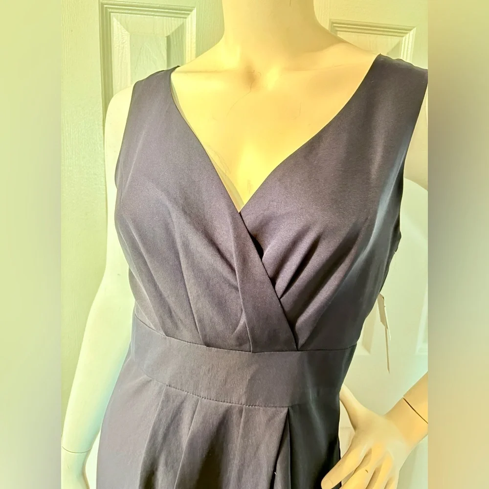 ALFRED SUNG Navy Mini Dress V-neck Sleeveless - New with Tags - Picture 5 of 9